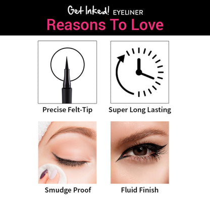 Nykaa Cosmetics Get Inked! Sketch Eyeliner Pen in Onyx 01, black liquid eyeliner pen with precise tip for defined eye looks