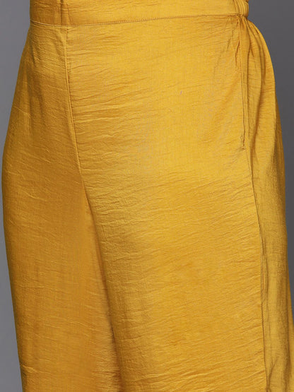 Indyancart Women's Plus Size Ethnic Motifs Embroidered Kurta with Trousers & With Dupatta
