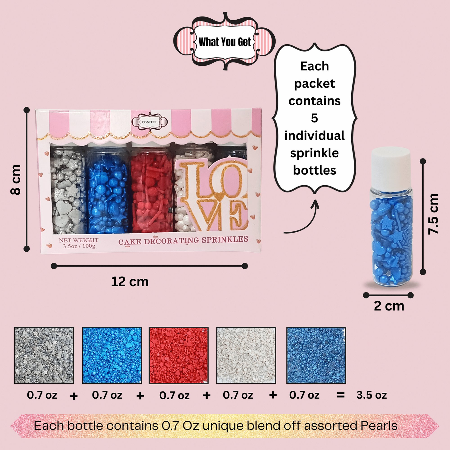 Confect Mix Red, White & Blue Sprinkles | Marvelous Mix Patriotic Sprinkles
