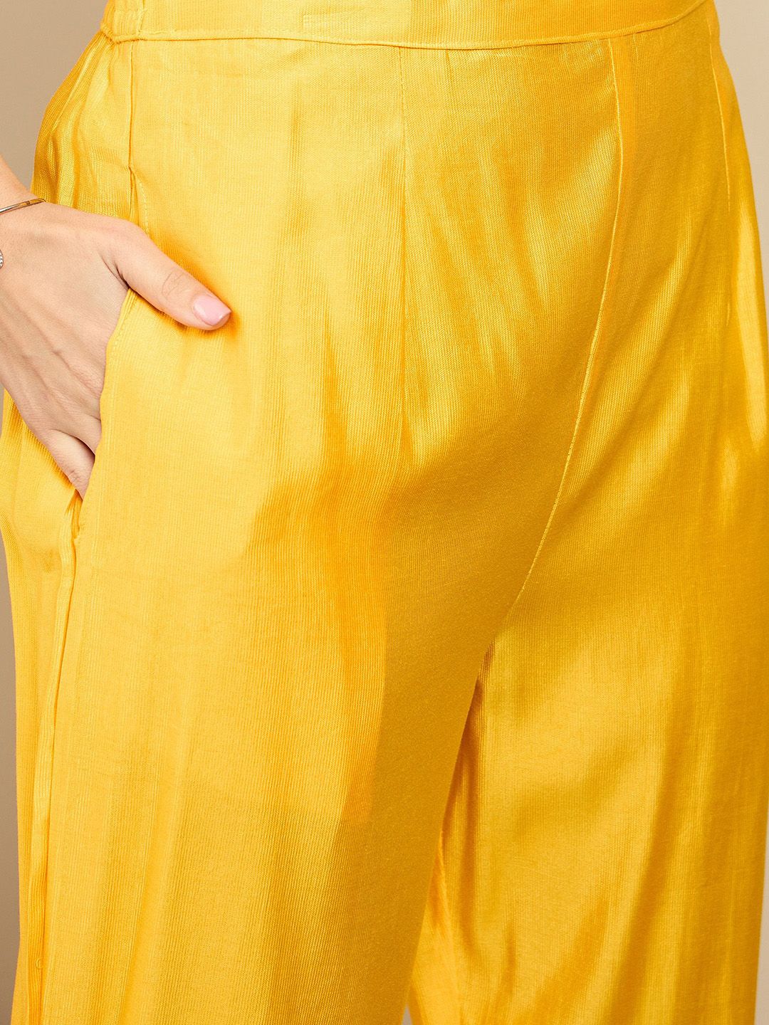Indyancart IE Embroidered Three-Quarter Sleeves Liva Tunic With Trouser
