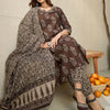 Indyancart IE Floral Printed V Neck Pure Cotton Kurta With Salwar & With Dupatta