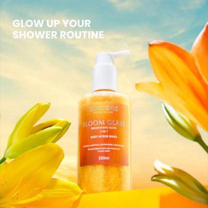 SUROSKIE Bloom Glaze 2 in 1 Body Scrub Wash for Bright Glow