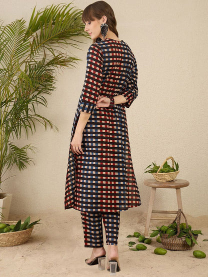 Indyancart IE Printed Pure Cotton Kurta & Trouser Co-Ords