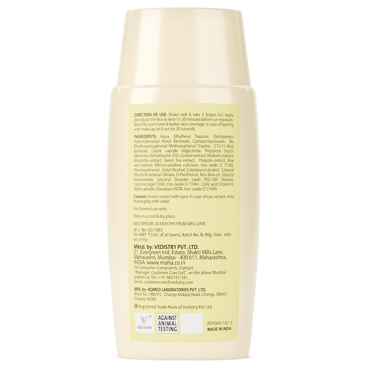 Moha Tinted Fluid Sunscreen SPF 50 PA++++