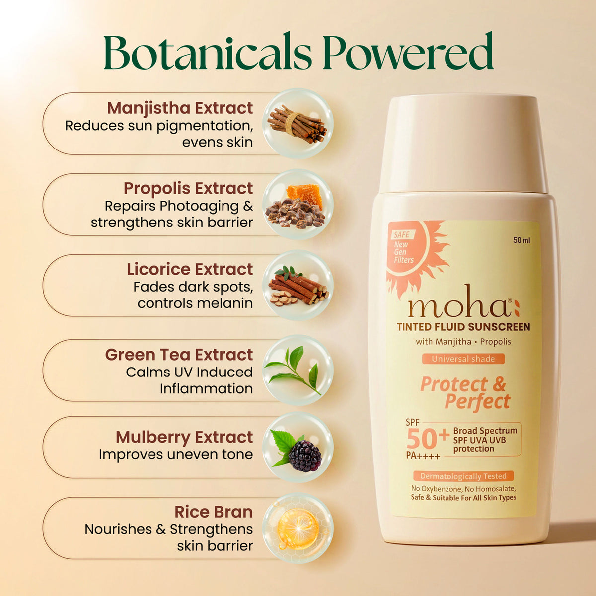 Moha Tinted Fluid Sunscreen SPF 50 PA++++