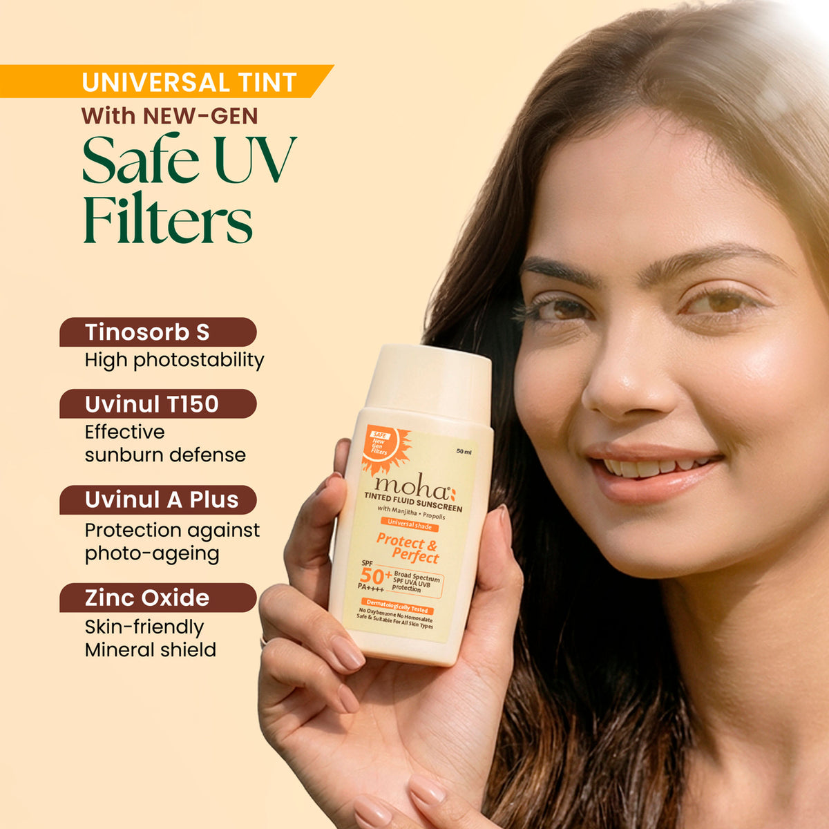 Moha Tinted Fluid Sunscreen SPF 50 PA++++