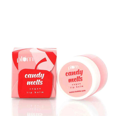 Plum Candy Melts Vegan Lip Balm - Red Velvet Love - Melon Bubble-Yum