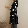 Dhiyona IE V Neck Printed Pleated Pure Cotton Straight Kurta with Trousers