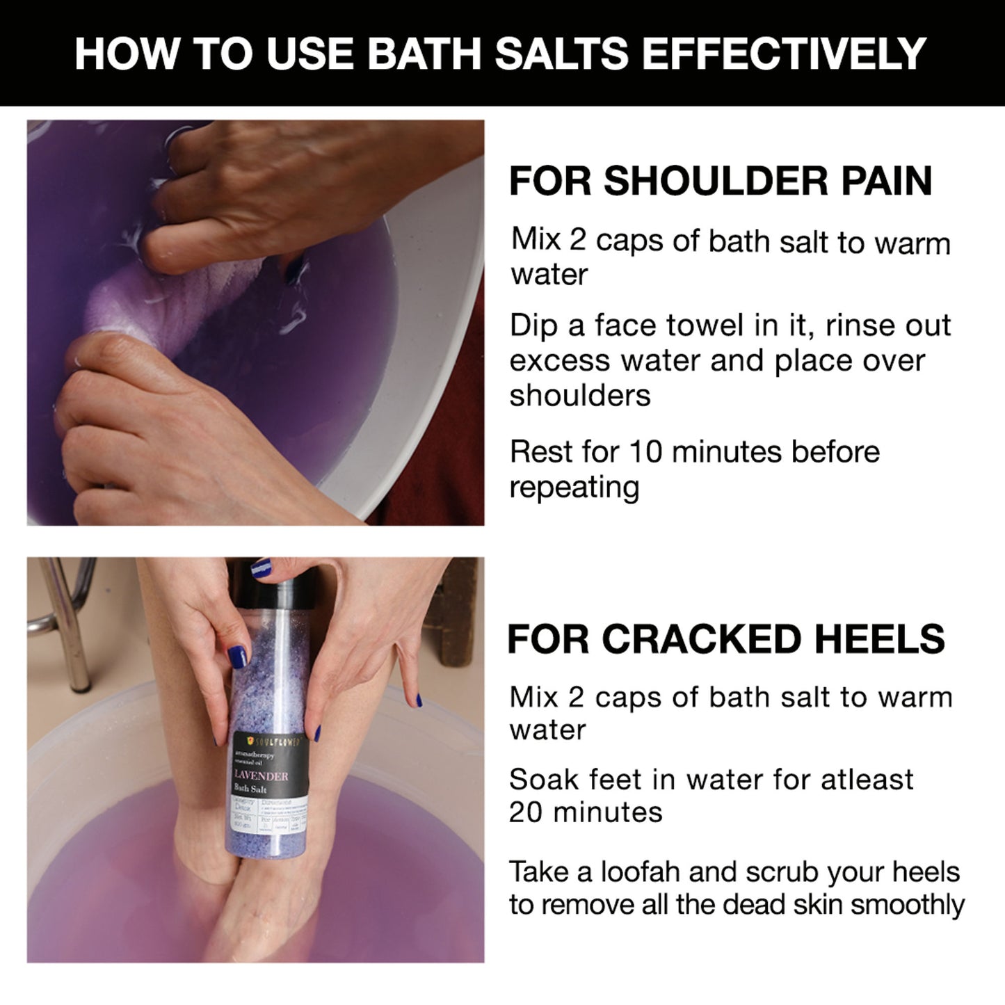 Soulflower Exfoliating Lavender Body Scrub & Epsom Bath Salt, Vitamin E, Olive, Relaxing Muscle Pain