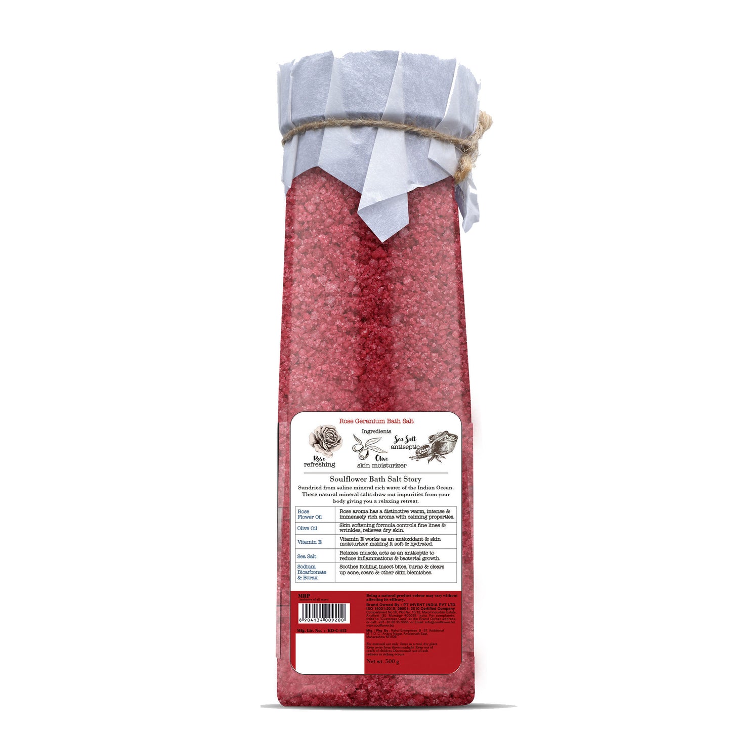 Soulflower Exfoliating Rose Geranium Body Scrub & Epsom Bath Salt, Vitamin E Olive for Shoulder Pain