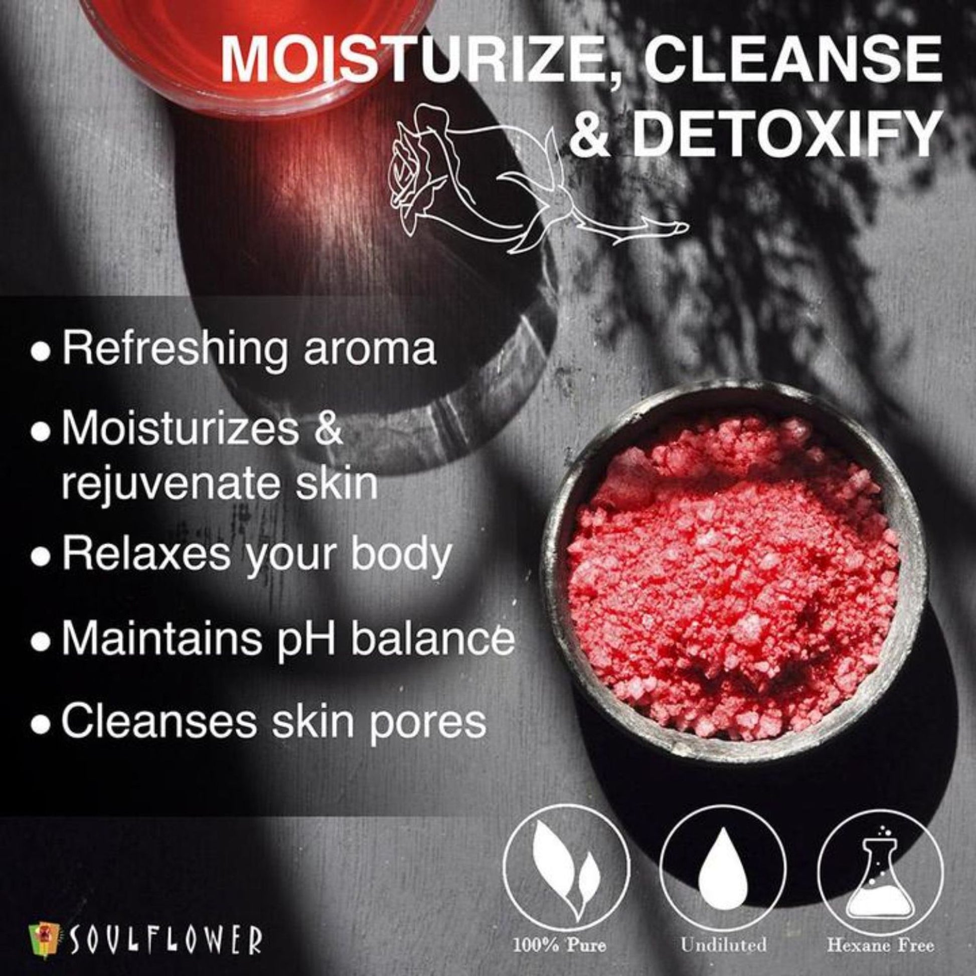 Soulflower Exfoliating Rose Geranium Body Scrub & Epsom Bath Salt, Vitamin E Olive for Shoulder Pain