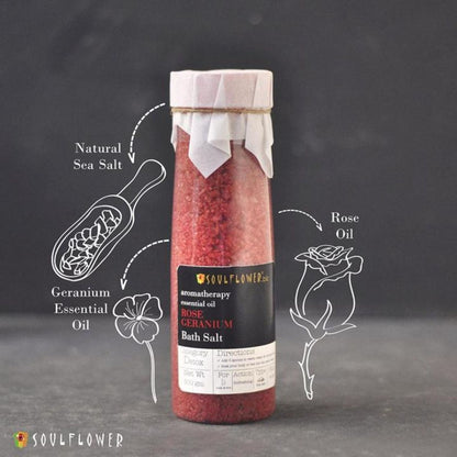 Soulflower Exfoliating Rose Geranium Body Scrub & Epsom Bath Salt, Vitamin E Olive for Shoulder Pain