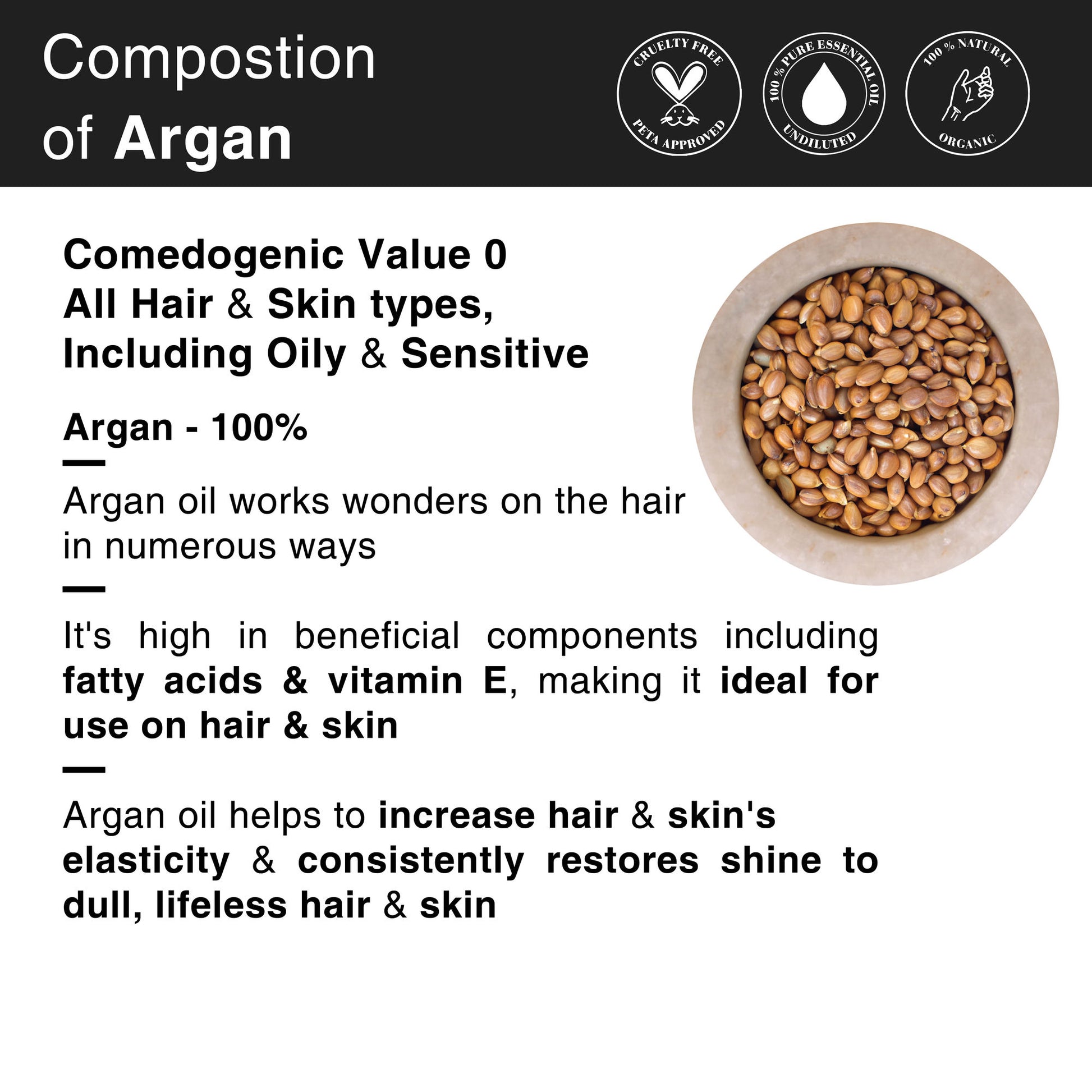 Soulflower Moroccan Argan Coldpressed Oil Hair Serum for Frizz Control, Pre Bonding Oil