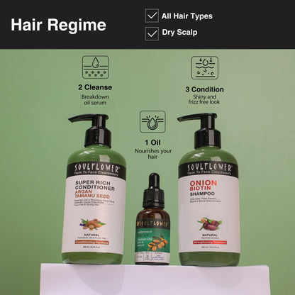 Soulflower Moroccan Argan Coldpressed Oil Hair Serum for Frizz Control, Pre Bonding Oil