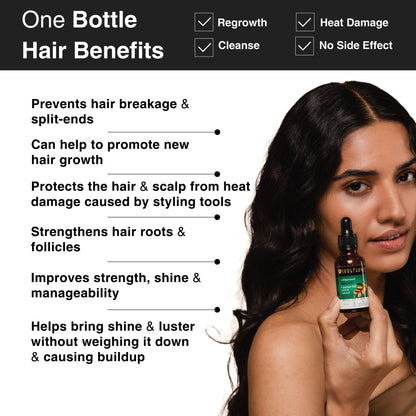 Soulflower Moroccan Argan Coldpressed Oil Hair Serum for Frizz Control, Pre Bonding Oil