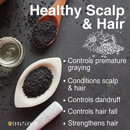 Soulflower Cold Pressed Black Seed Kalonji Hair Oil For Hair Growth & Hair Fall Control