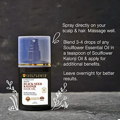 Soulflower Cold Pressed Black Seed Kalonji Hair Oil For Hair Growth & Hair Fall Control