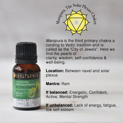 Soulflower Organic Peppermint Essential Oil for Hair Growth, Itchy Scalp Care, Dandruff Control