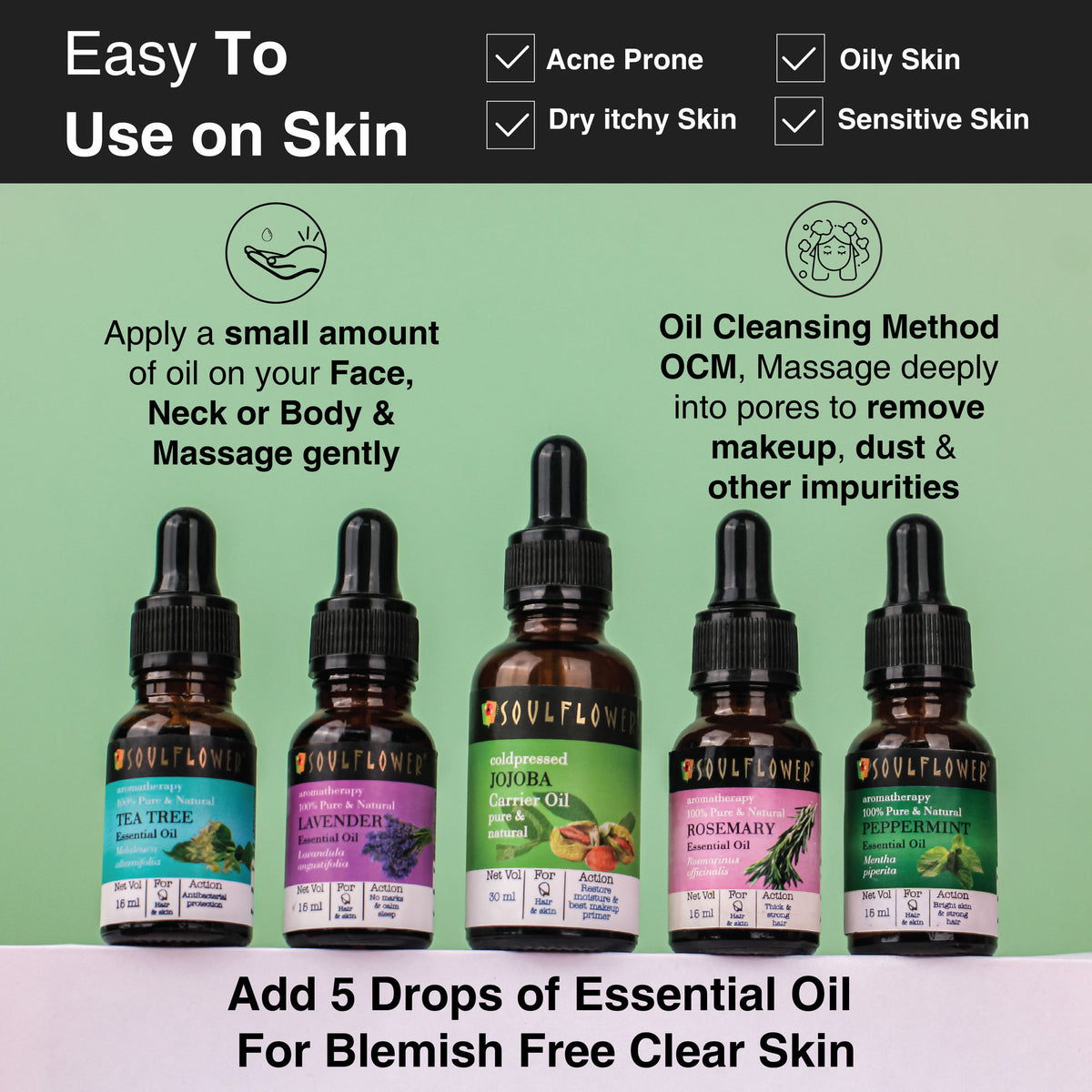 Soulflower Organic Virgin Jojoba Carrier Hair Oil, Skincare, Face & Body, Cold-Pressed
