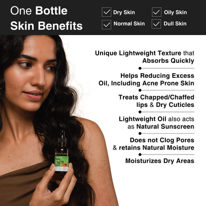 Soulflower Organic Virgin Jojoba Carrier Hair Oil, Skincare, Face & Body, Cold-Pressed