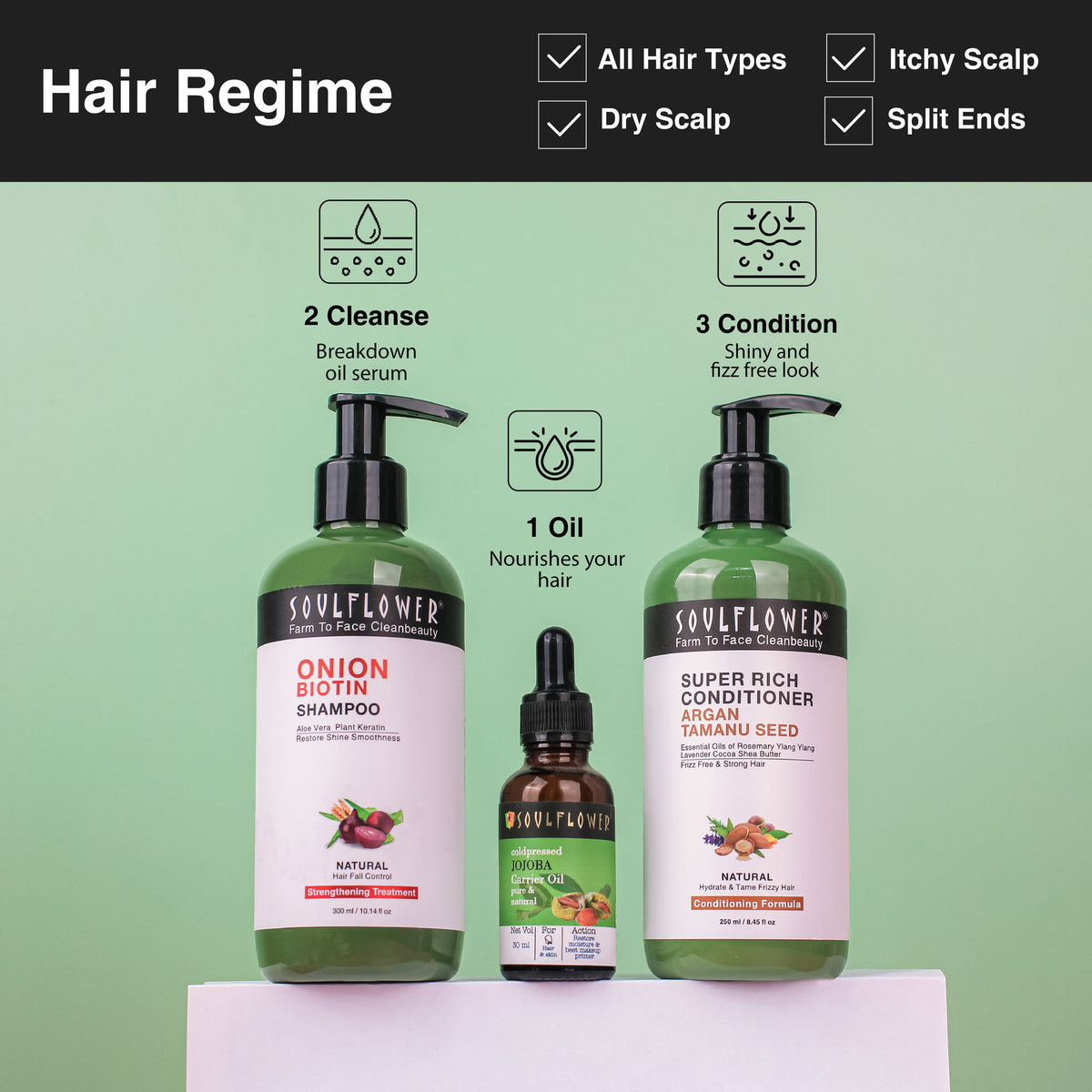 Soulflower Organic Virgin Jojoba Carrier Hair Oil, Skincare, Face & Body, Cold-Pressed