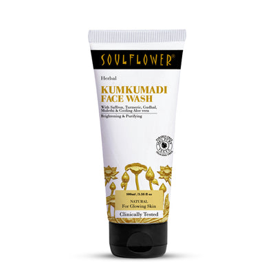 Soulflower Organic Kumkumadi Face Wash For Glowing Skin, Acne Control, Sulphate Free Ubtan