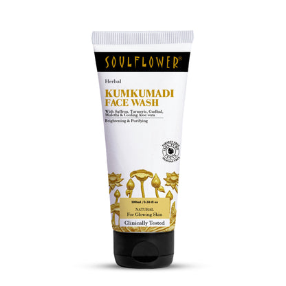 Soulflower Organic Kumkumadi Face Wash For Glowing Skin, Acne Control, Sulphate Free Ubtan