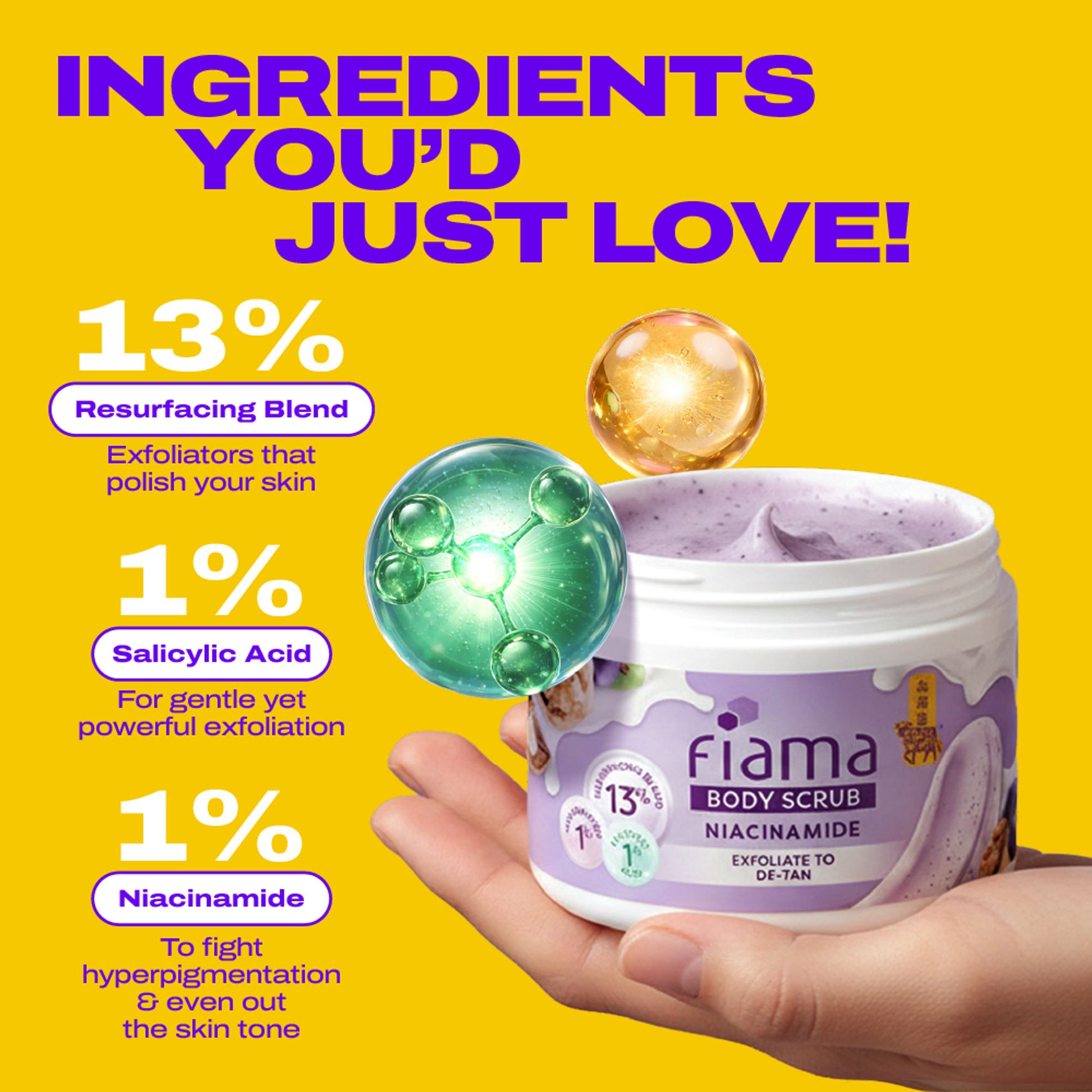 Fiama De Tan Body Scrub With 1% Niacinamide