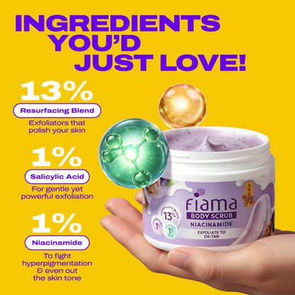 Fiama De Tan Body Scrub With 1% Niacinamide