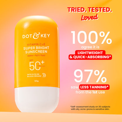 Dot & Key Vitamin C + E Super Bright Sunscreen, SPF 50+ PA++++ In-Vivo Tested