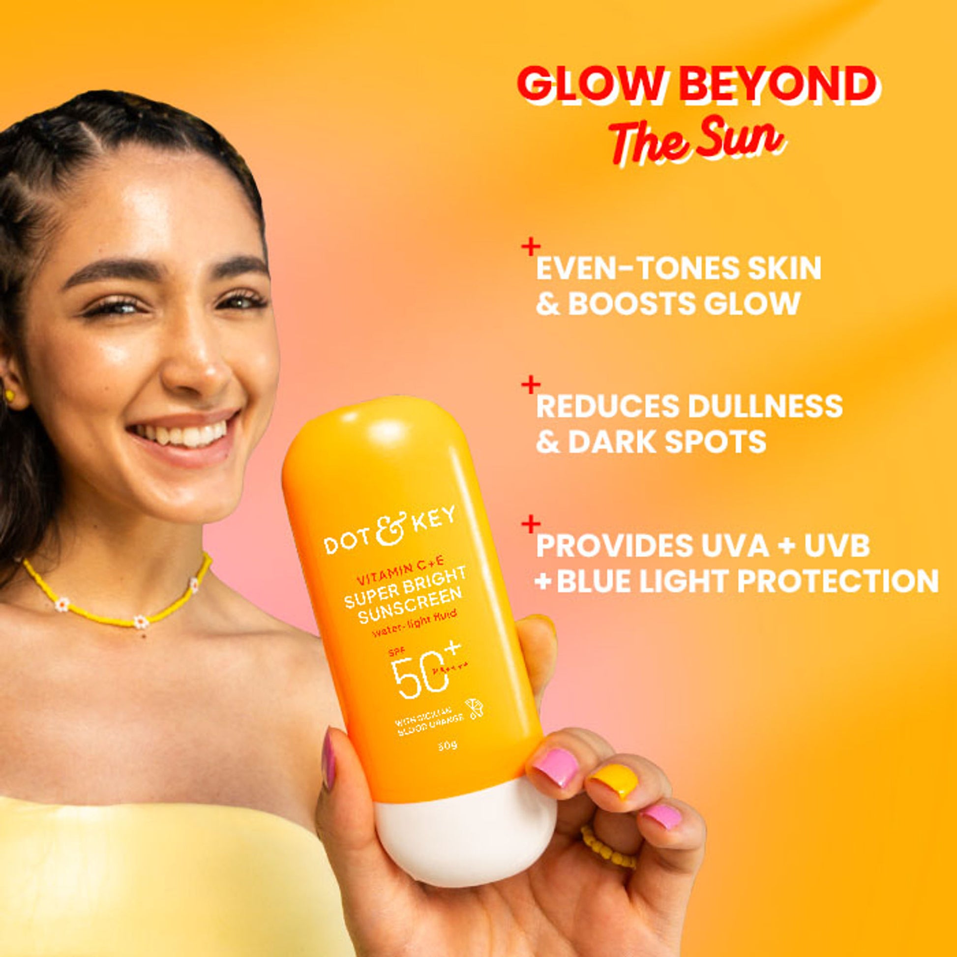 Dot & Key Vitamin C + E Super Bright Sunscreen, SPF 50+ PA++++ In-Vivo Tested