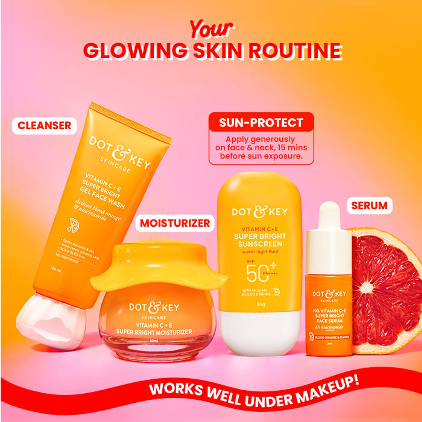 Dot & Key Vitamin C + E Super Bright Sunscreen, SPF 50+ PA++++ In-Vivo Tested