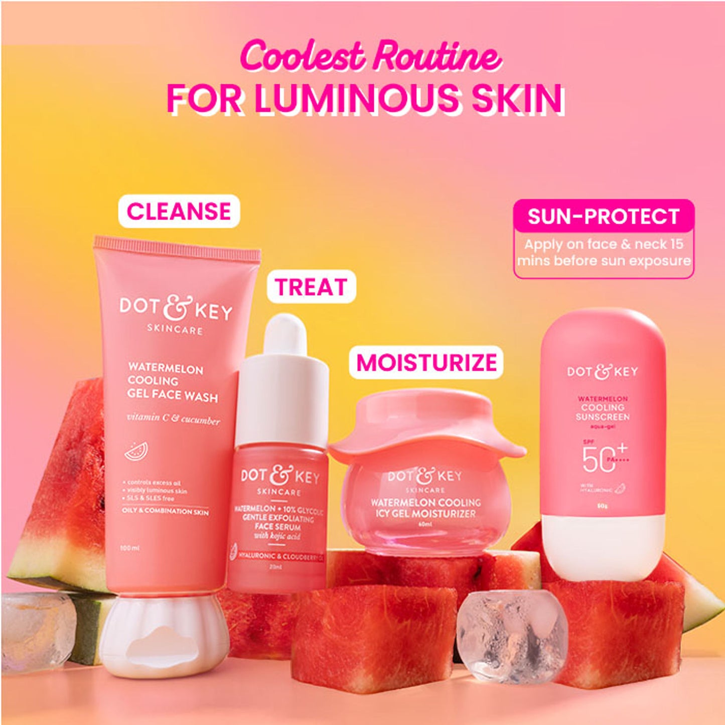 Dot & Key Watermelon Cooling Sunscreen, SPF 50+ PA++++ In-Vivo Tested