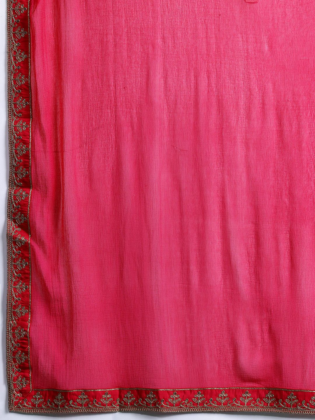 Indyancart Women's Plus Size Ethnic Motifs Embroidered Sequinned Kurta with Trousers & With Dupatta