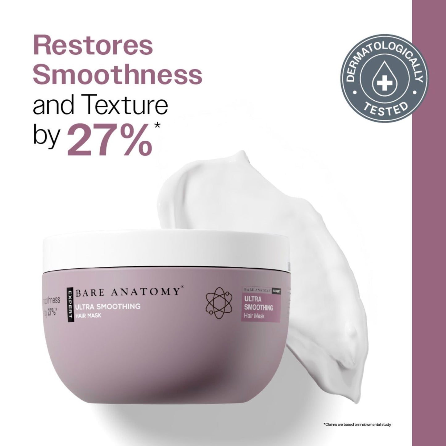 Bare Anatomy Ultra Smoothing Hair Mask for Dry & Frizzy Hair Restores Smoothness & Texture by 27%
