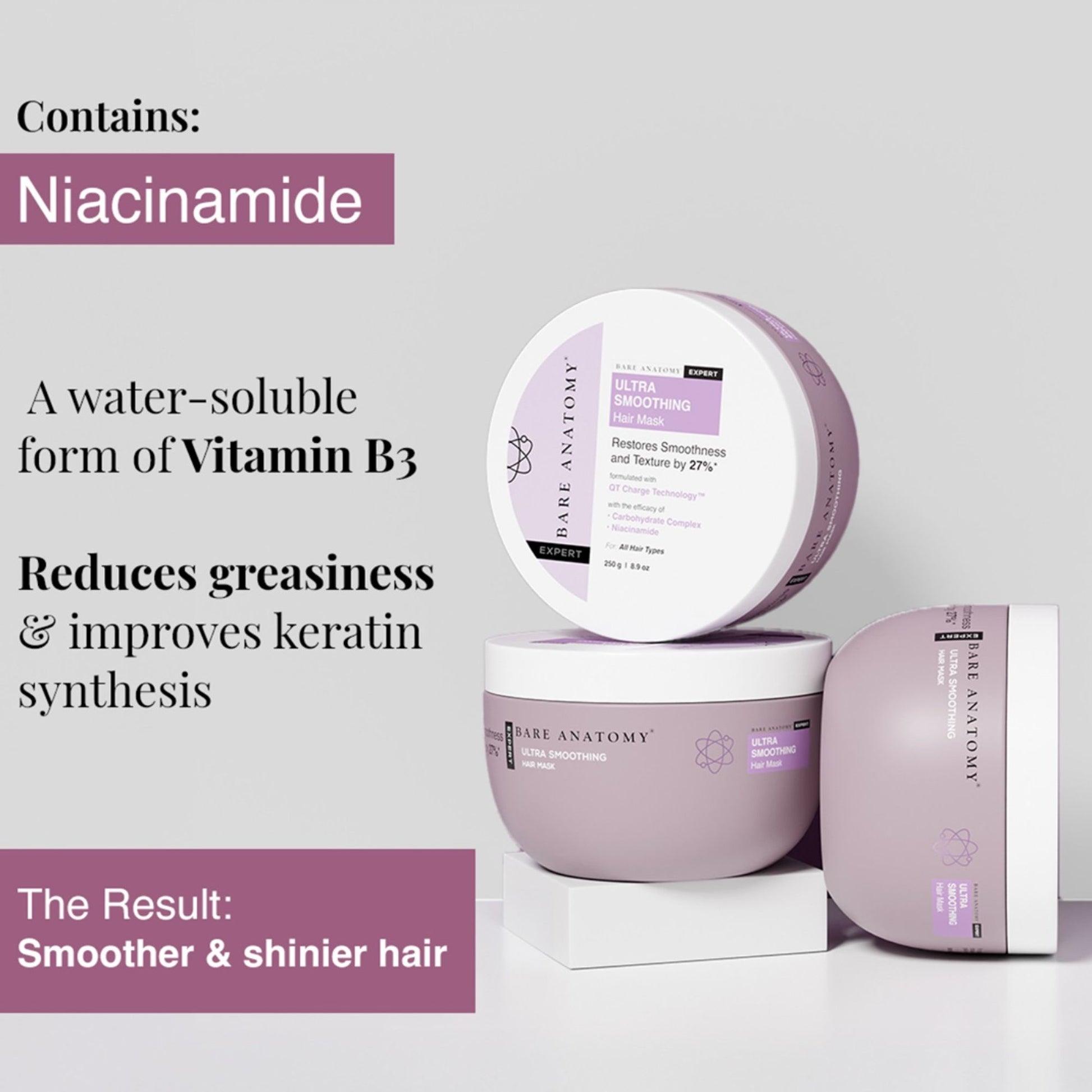 Bare Anatomy Ultra Smoothing Hair Mask for Dry & Frizzy Hair Restores Smoothness & Texture by 27%