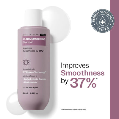Bare Anatomy Ultra Smoothing Shampoo for Dry and Frizzy Hair Niacinamide Paraben & Sulphate Free