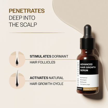 Bare Anatomy Advanced Hair Growth Serum - 3% Redensyl + 4% Anagain + Rosemary + Rice Water