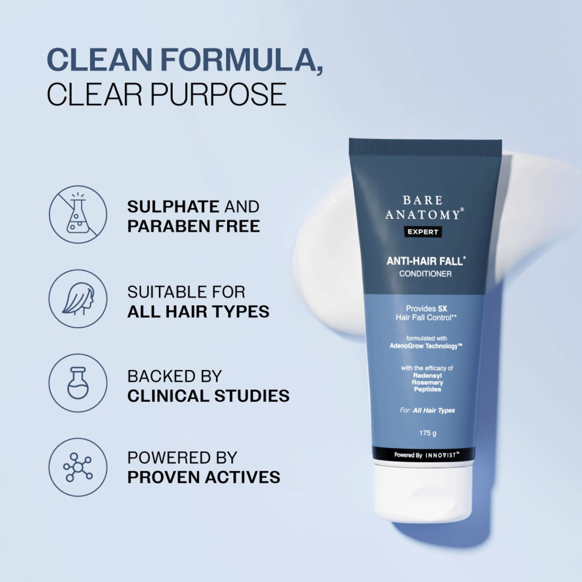 Bare Anatomy Anti-Hair Fall Conditioner for Hair Fall & Thinning with Redensyl + Rosemary