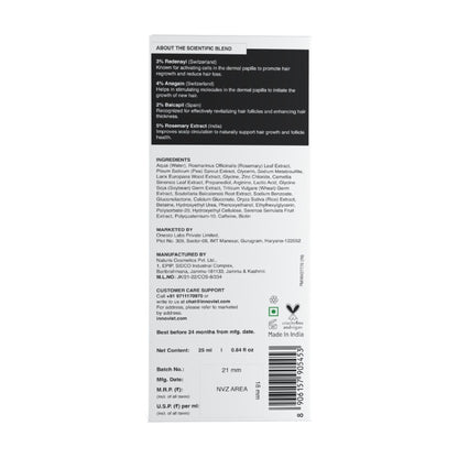 Bare Anatomy Advanced Hair Growth Serum - 3% Redensyl + 4% Anagain + Rosemary + Rice Water