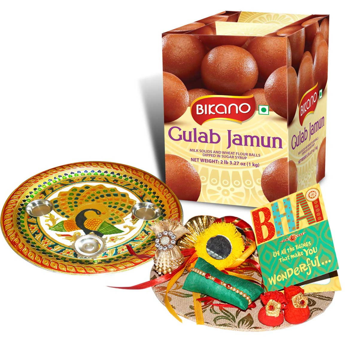 Bikano Gulab Jamun Rakhi Puja Thali Gifts
