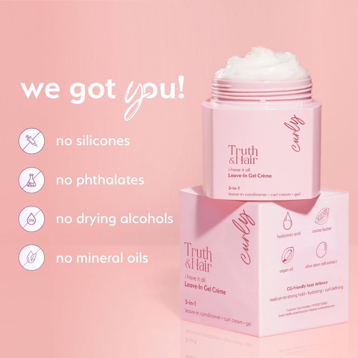 Truth & Hair- Curly 3-in-1 Styler Leave-In Conditioner + Curl Cream + Defining Gel