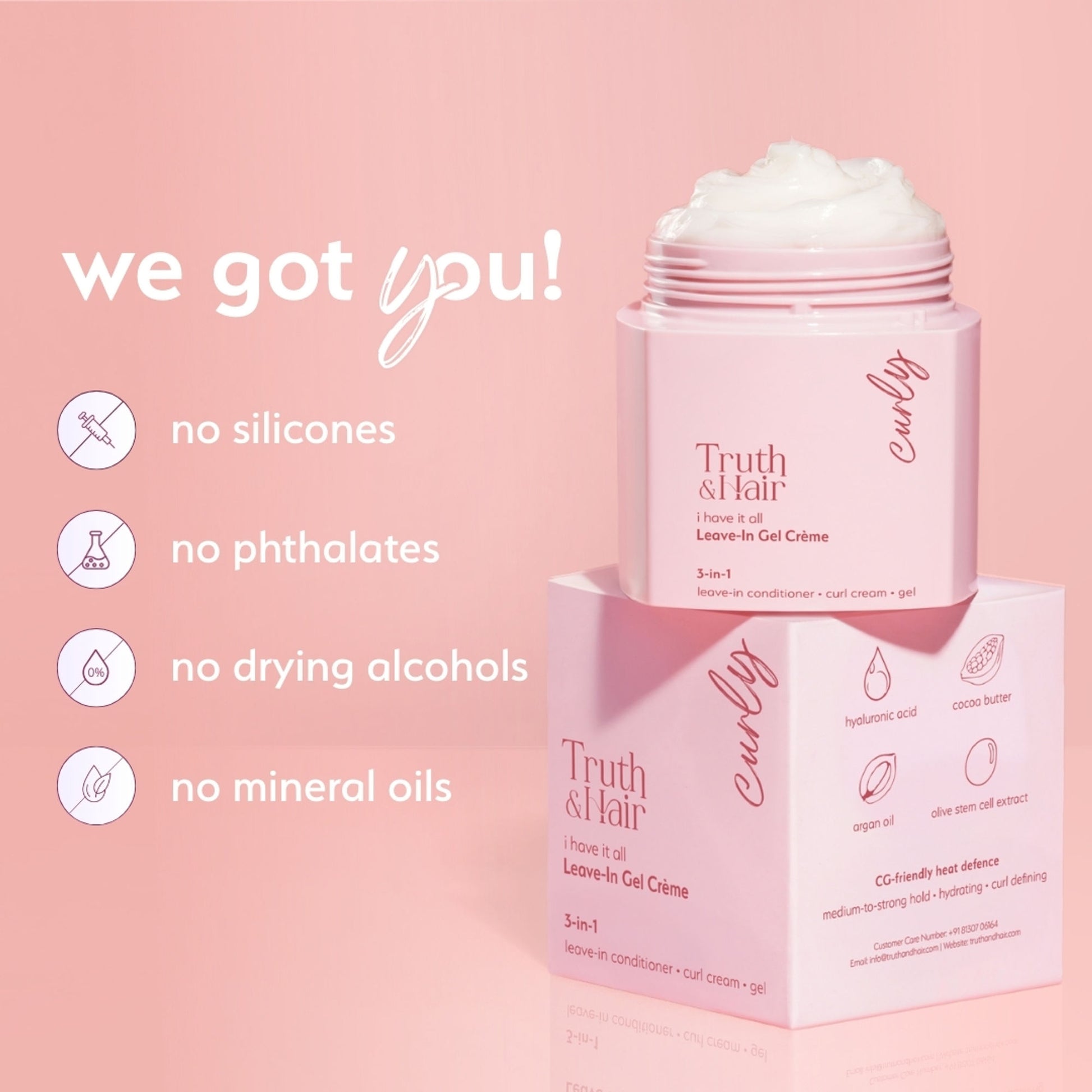 Truth & Hair- Curly 3-in-1 Styler Leave-In Conditioner + Curl Cream + Defining Gel