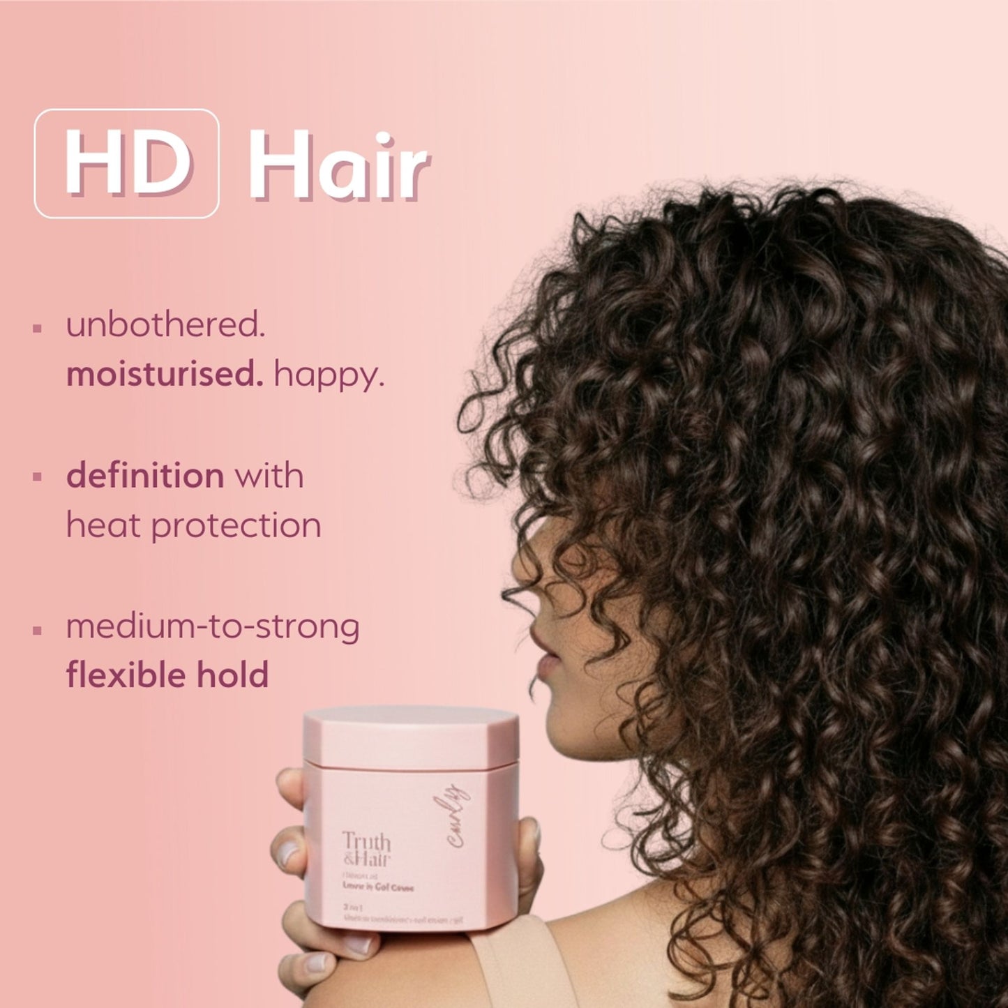 Truth & Hair- Curly 3-in-1 Styler Leave-In Conditioner + Curl Cream + Defining Gel