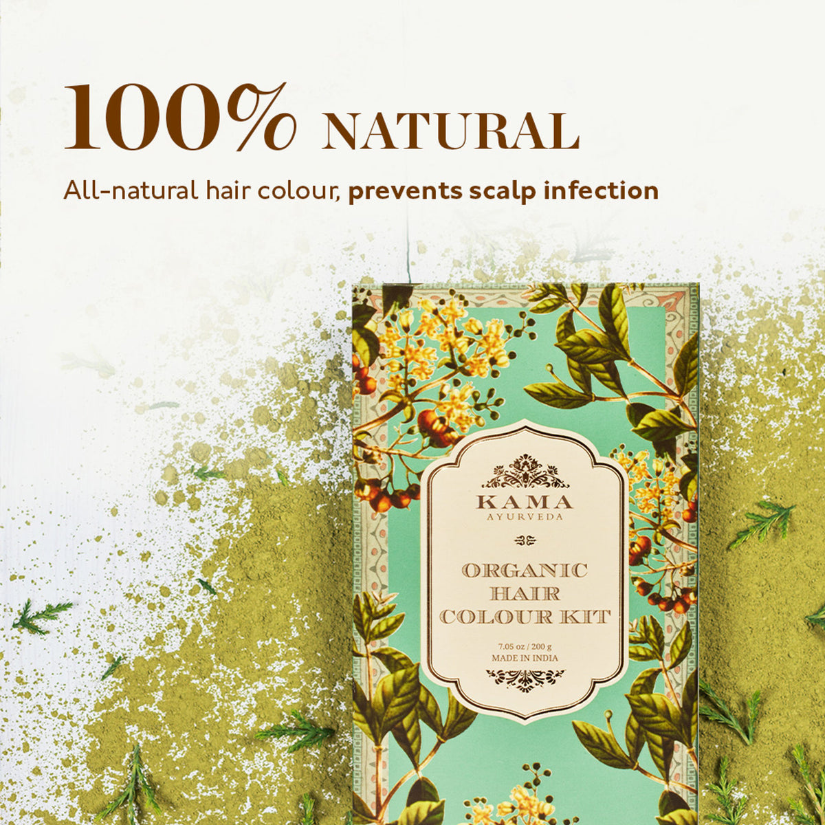 Kama Ayurveda Organic Hair Color Kit With 100% Organic Indigo & Henna, Prevents Premature Graying