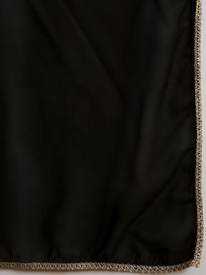 Indyancart IE Women Ethnic Motifs Embroidered Regular Sequinned Kurta with Sharara & With Dupatta