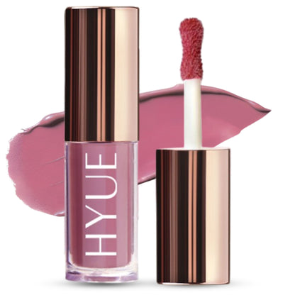 HYUE HydraMatte Liquid Lipstick in Parisian Pink with a sleek applicator and smooth, matte finish on soft lips.
