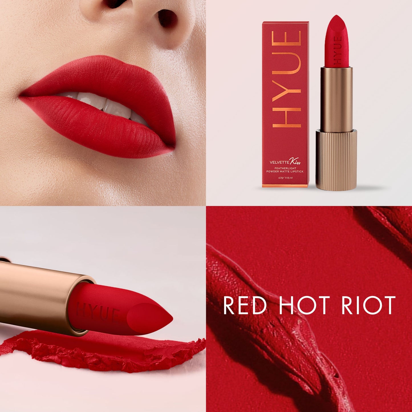 HYUE Velvet Kiss Matte Lipstick - Red Hot Riot