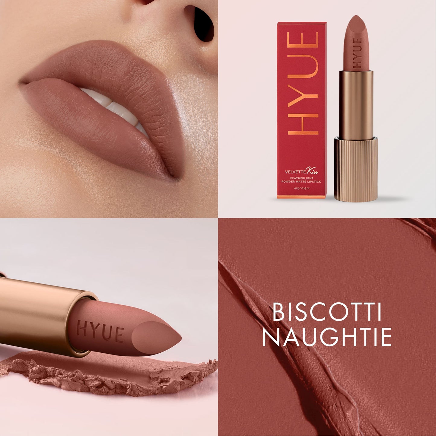 HYUE Velvet Kiss Matte Lipstick - Biscotti Naughtie