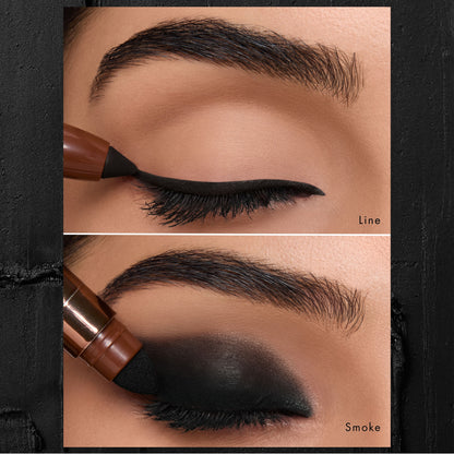 HYUE AmplifEYE 3-in-1 eye crayon in blackout, featuring eyeshadow, liner, and kohl for versatile eye makeup application